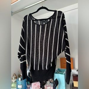 Knit see through off or loose shoulder sweater